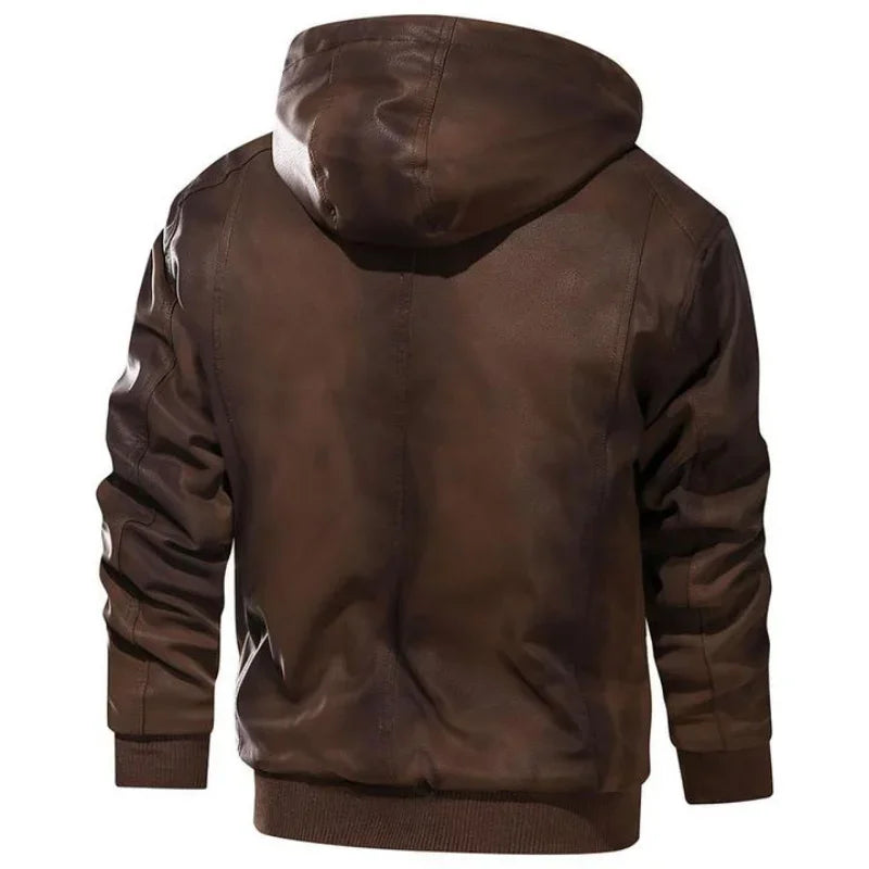 Faux Leren Winter Bikerjas voor Heren – Lucas