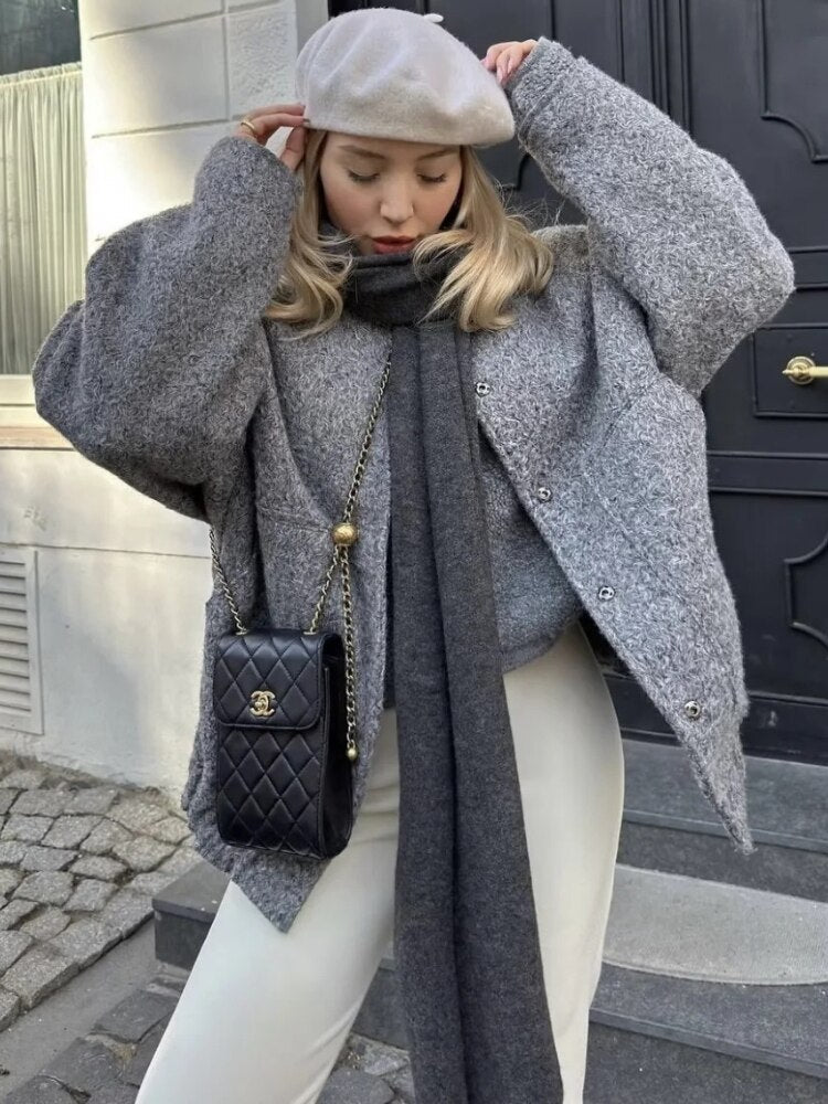 Elegante wollen winterjas voor dames – Genevra