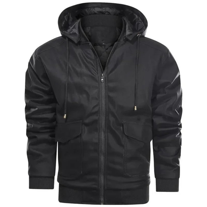 Faux Leren Winter Bikerjas voor Heren – Lucas