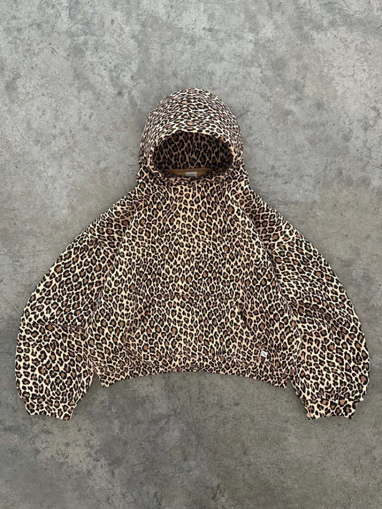 Oversized hoodie met trendy luipaardprint – Olivia
