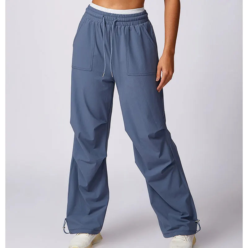 Casual broek met elastische taille en zakken – Donna