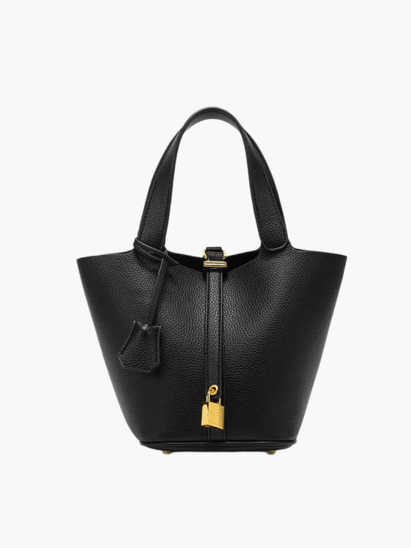 Vegan leren handtas met slotdetail voor dames – Elania