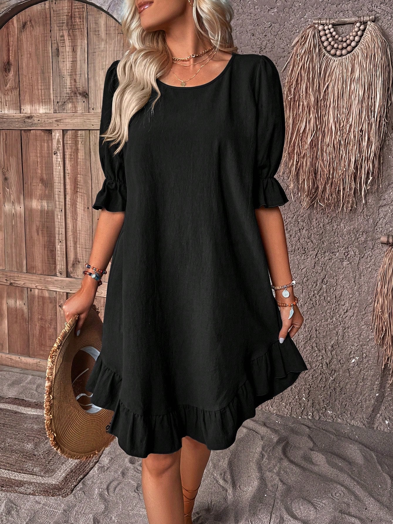 Elegante Midi Jurk met Buikomslag – Elise