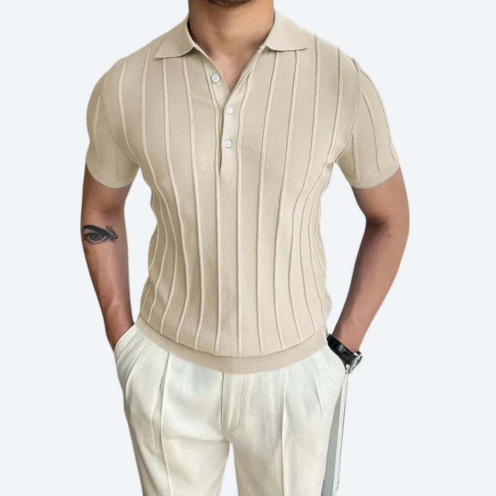 Poloshirt met Hoge Stretch V-Hals voor Heren - Victor