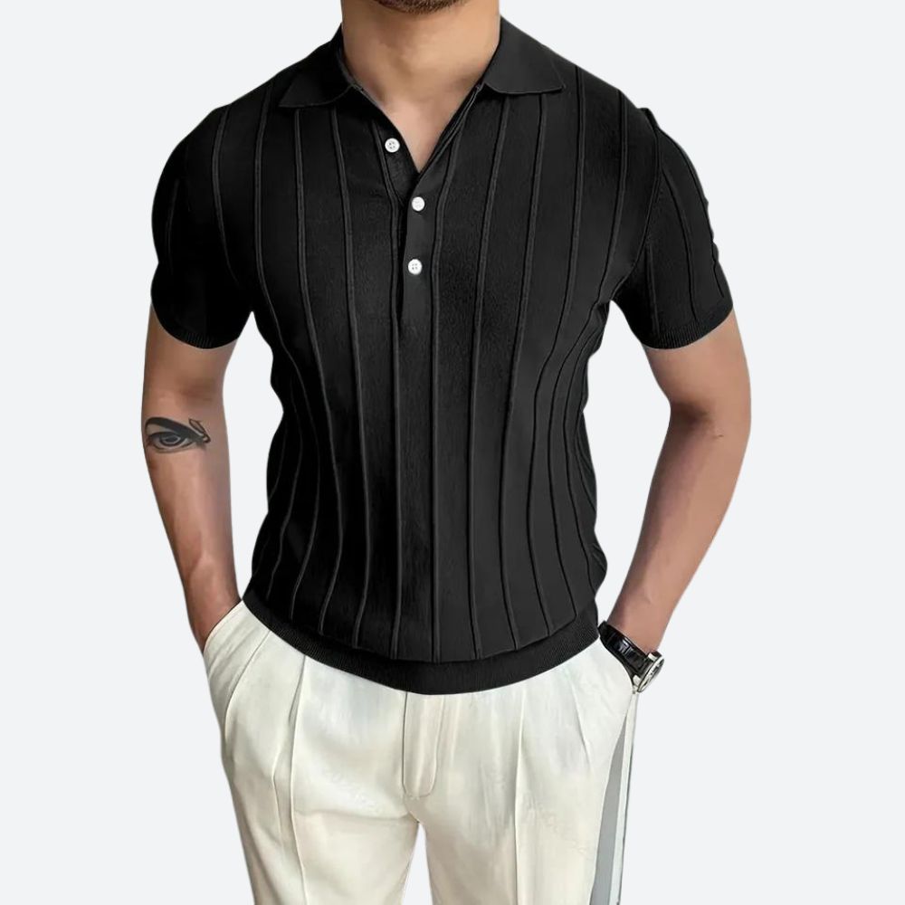 Poloshirt met Hoge Stretch V-Hals voor Heren - Victor