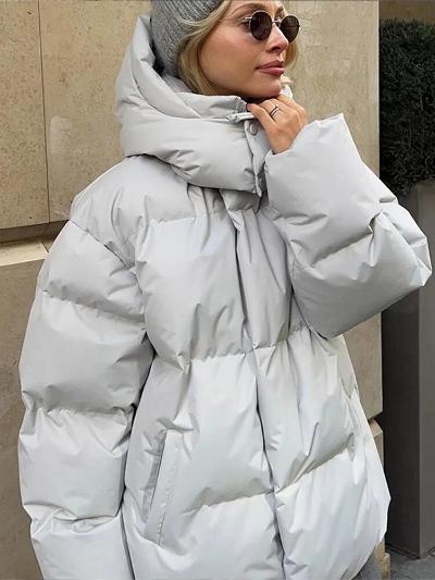 Elegante puffy winterjas met waterafstotend materiaal – Aura