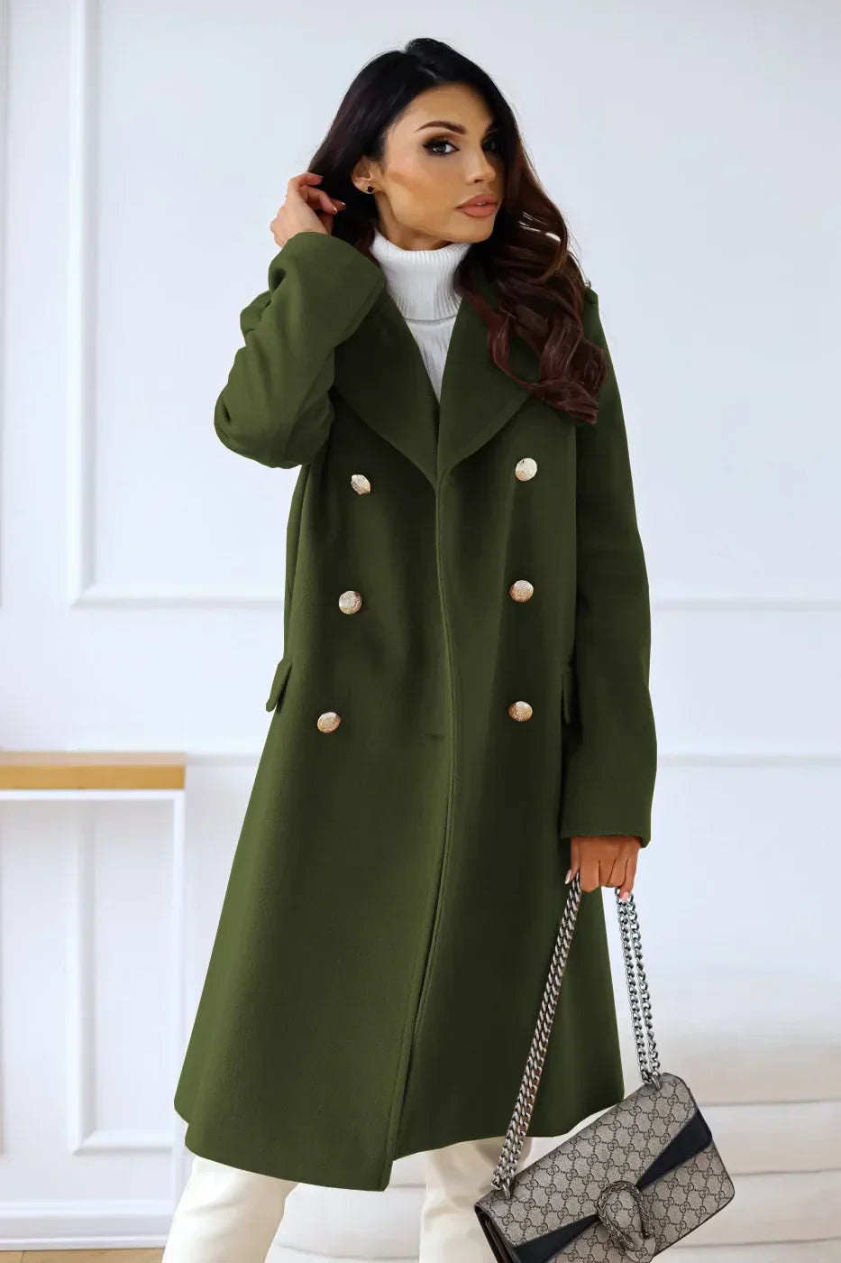 Geruite getextureerde winterjas voor dames – Isabella