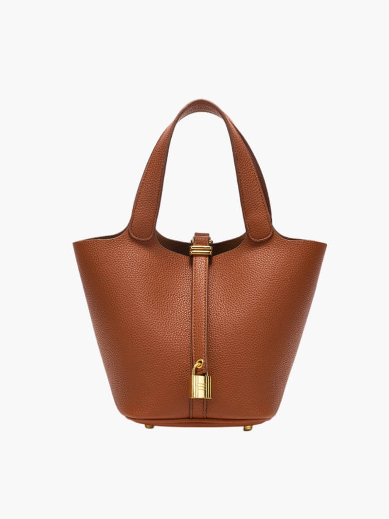 Vegan leren handtas met slotdetail voor dames – Elania