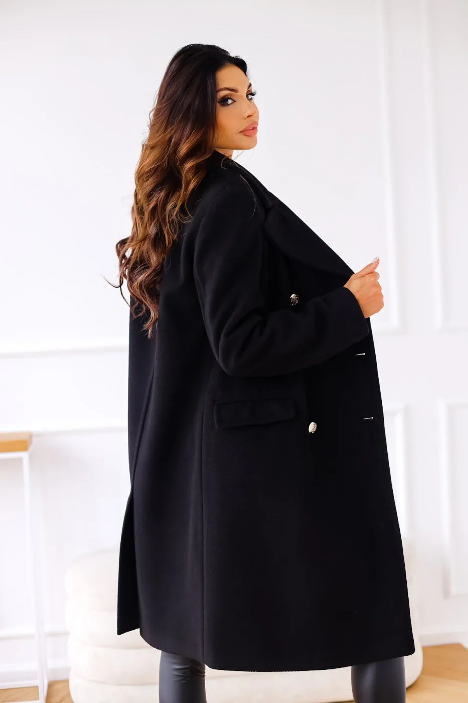 Geruite getextureerde winterjas voor dames – Isabella
