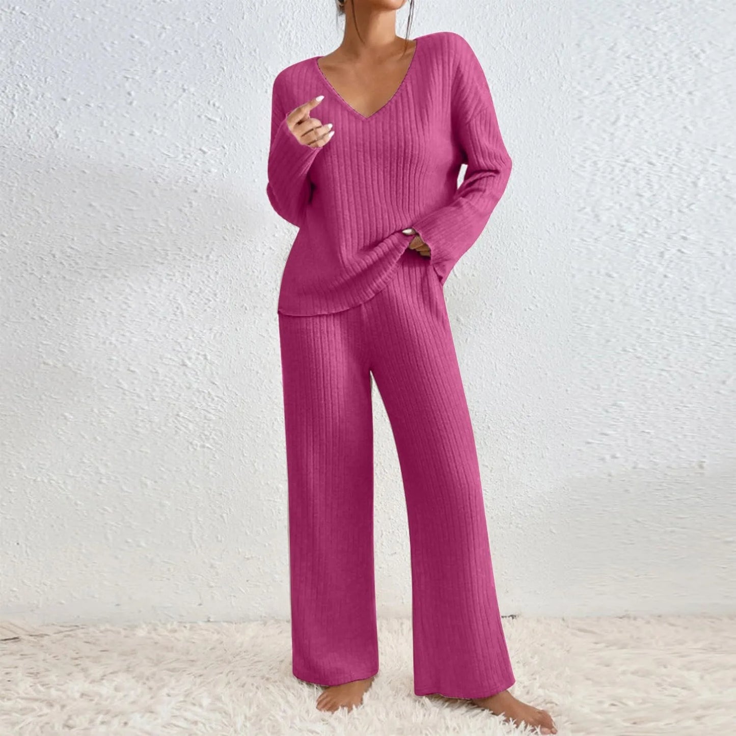 Geribbelde dames set voor moeiteloze elegantie – Isa