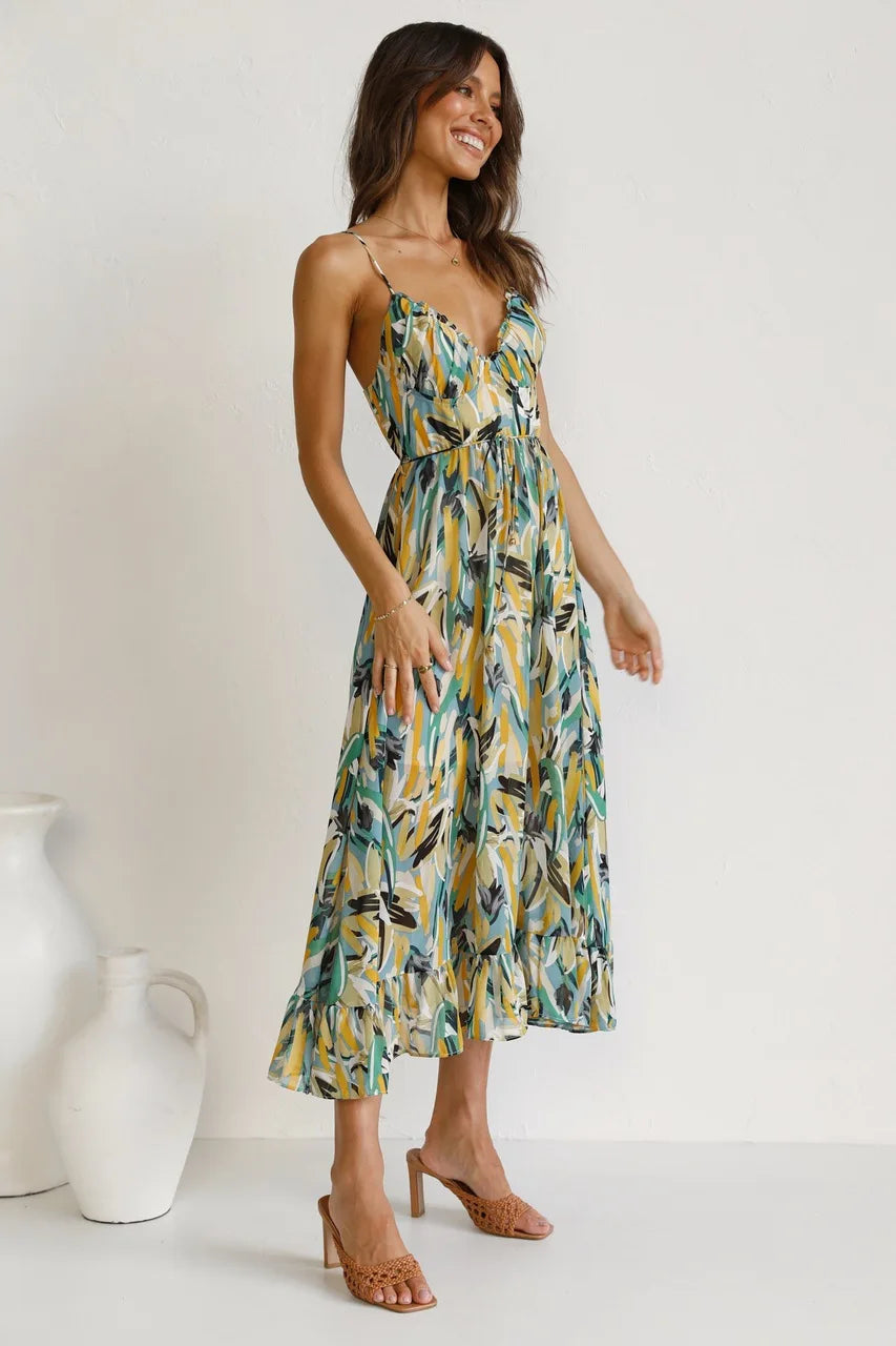 Dames Gedrukte Zomerjurk Comfort Ademend Elegant – Liora