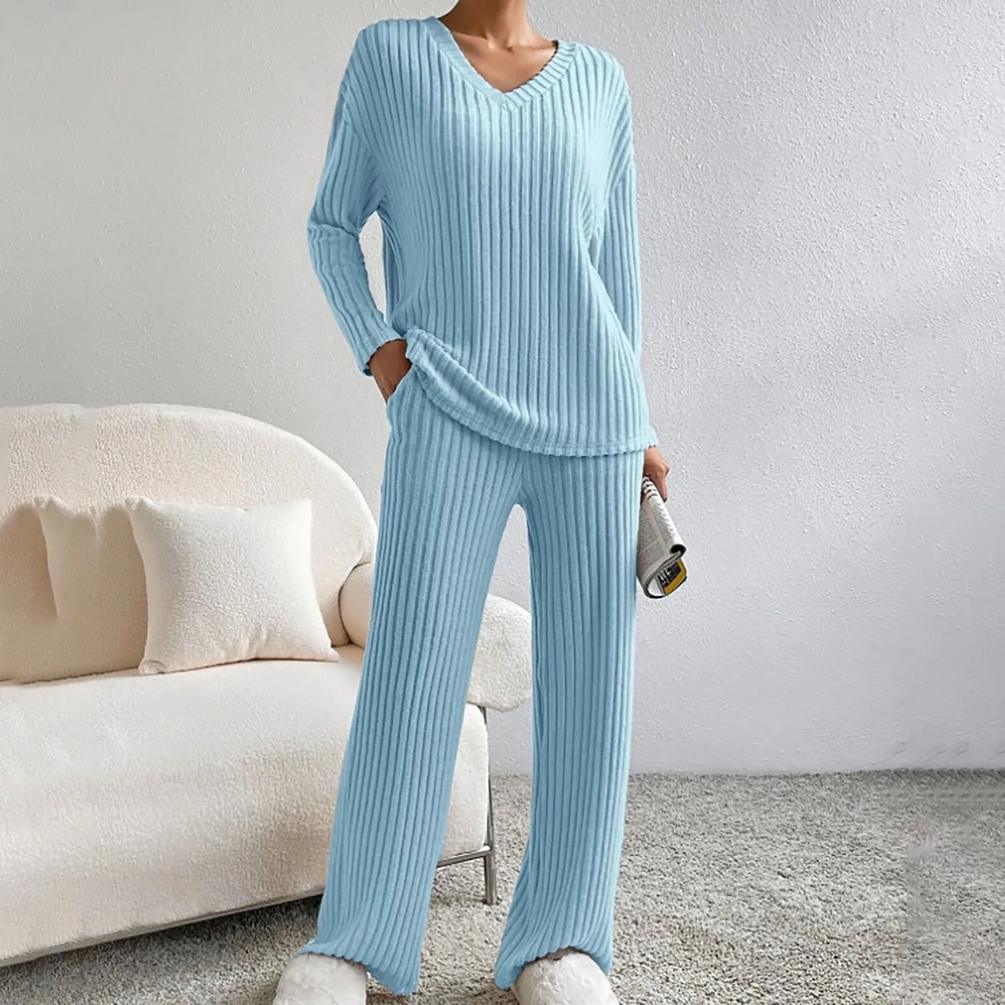 Geribbelde dames set voor moeiteloze elegantie – Isa