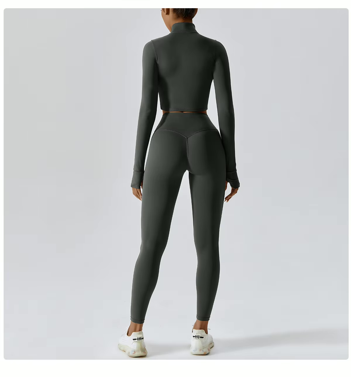 Naadloos Sportset voor Dames met Zip Top en High Waist Legging – Aerexa