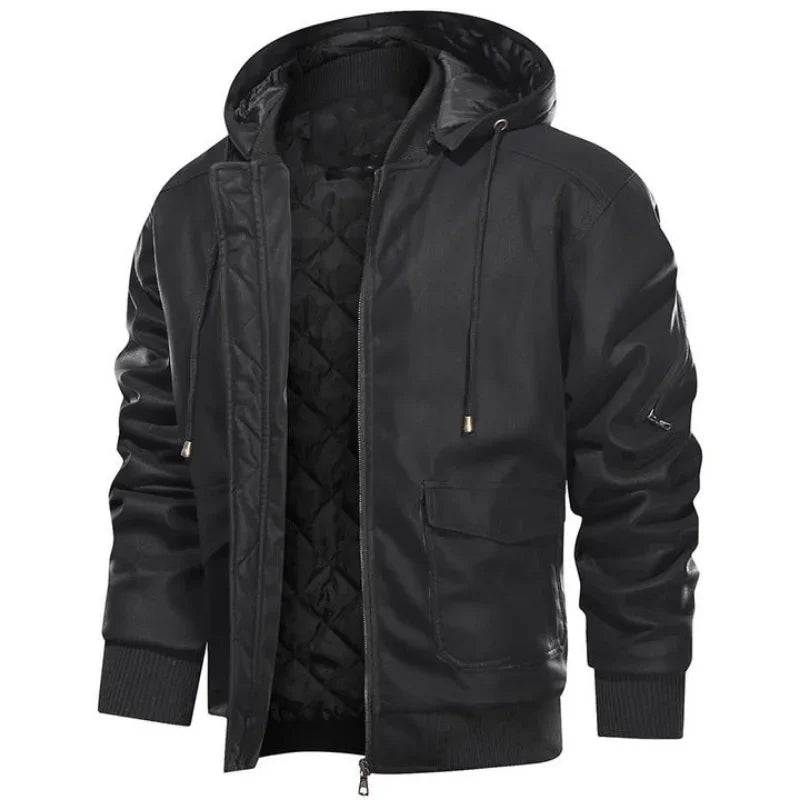 Faux Leren Winter Bikerjas voor Heren – Lucas