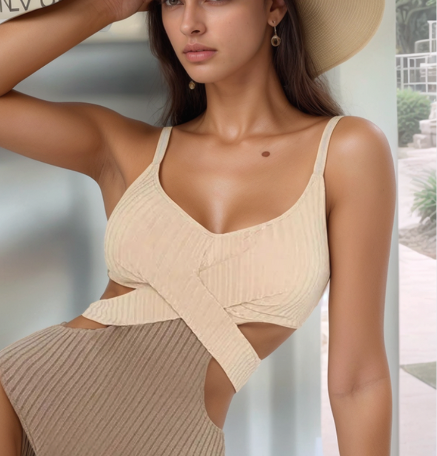 Boho Badpak Diepe Hals Open Rug Zomerstijl – Soleil