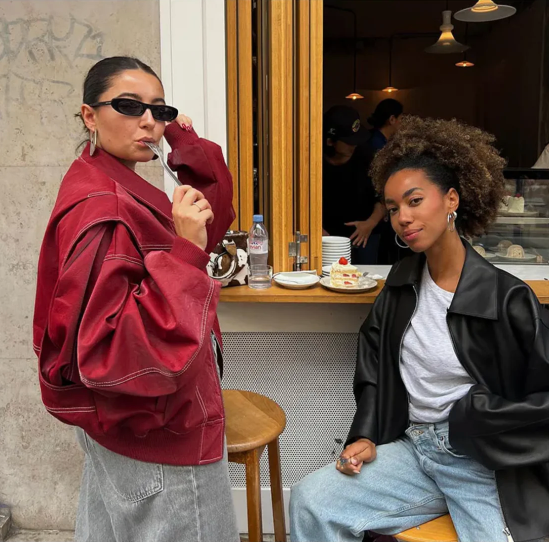 Oversized dames leren jack voor een gedurfde look – Ruby