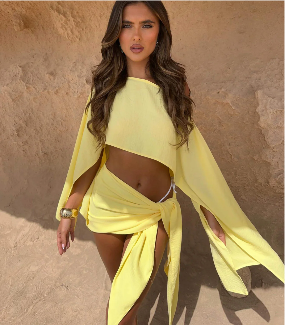 Linnen dames set met sarong en luchtige top – Serelina