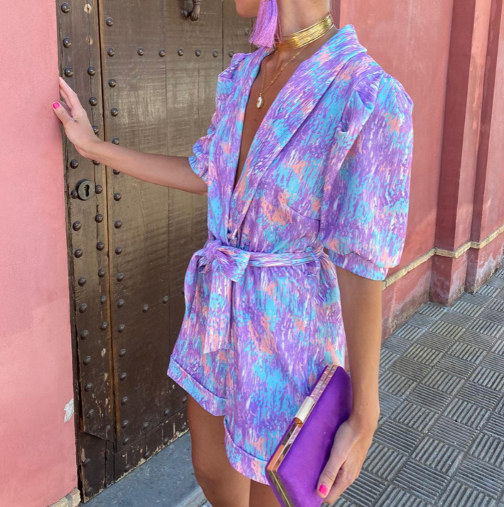 Dames jumpsuit met tailleband en luchtige pasvorm – Mirella