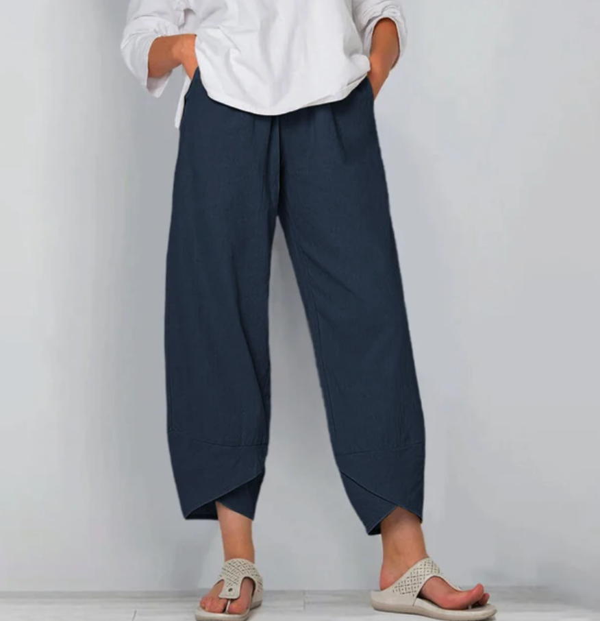 Lichte katoenen damesbroek met elastische taille – Oceane