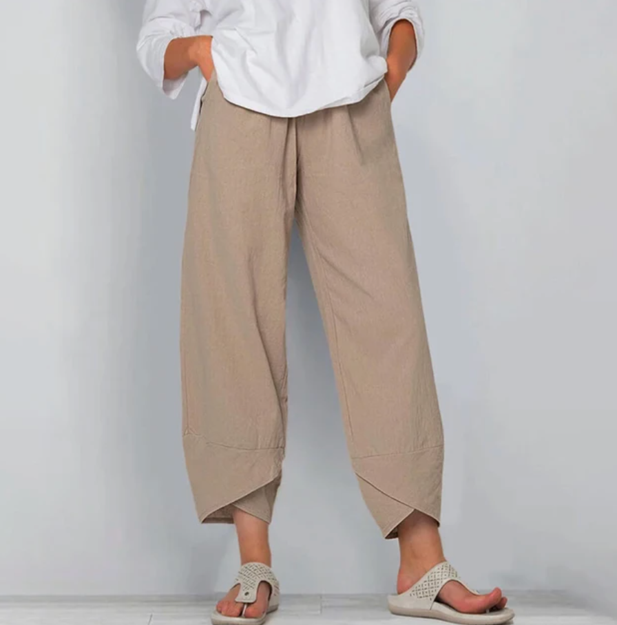 Lichte katoenen damesbroek met elastische taille – Oceane
