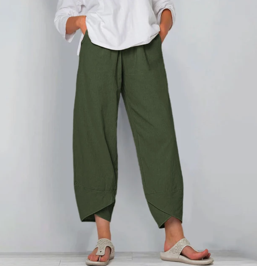 Lichte katoenen damesbroek met elastische taille – Oceane
