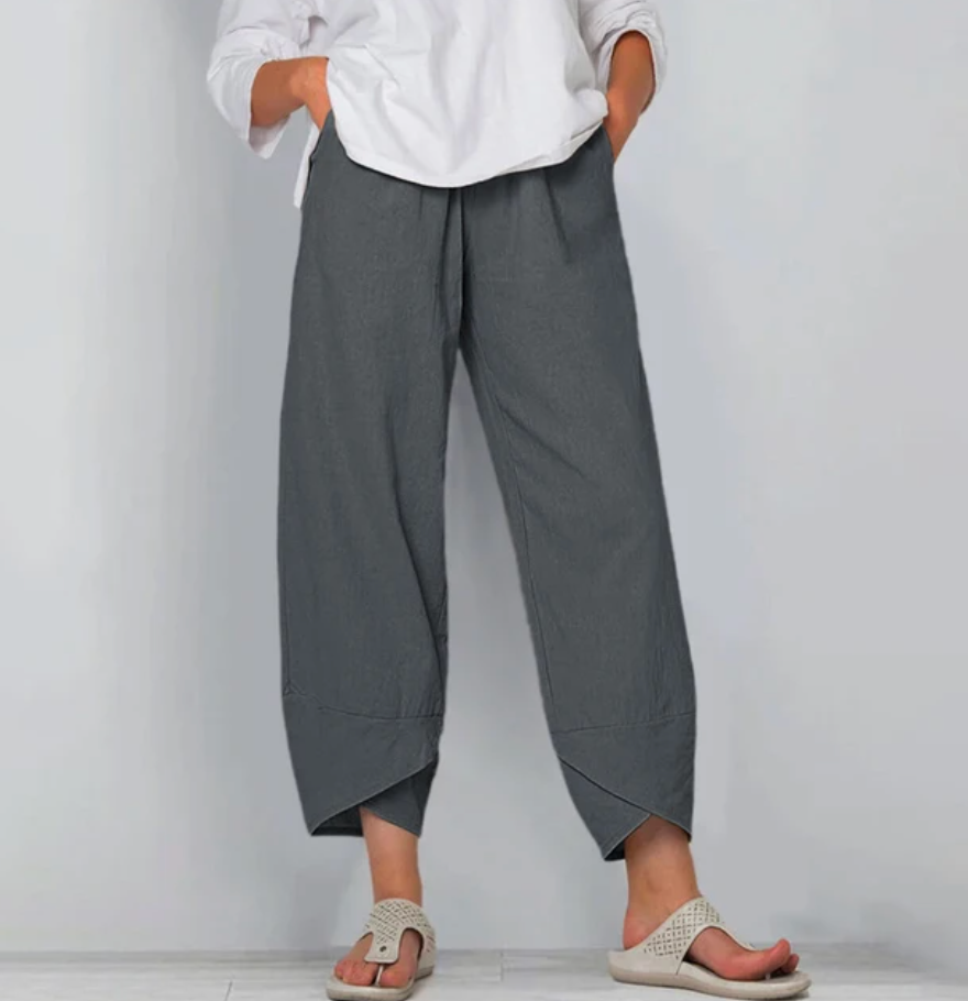 Lichte katoenen damesbroek met elastische taille – Oceane