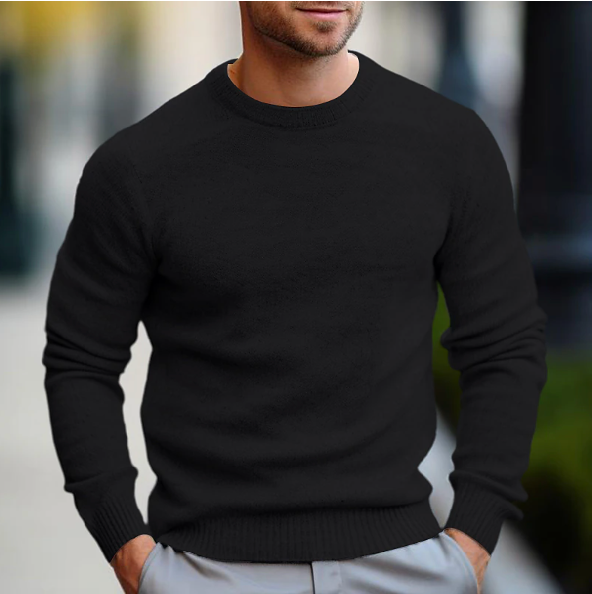 Casual heren sweater met ronde hals en comfortabele pasvorm – Lars