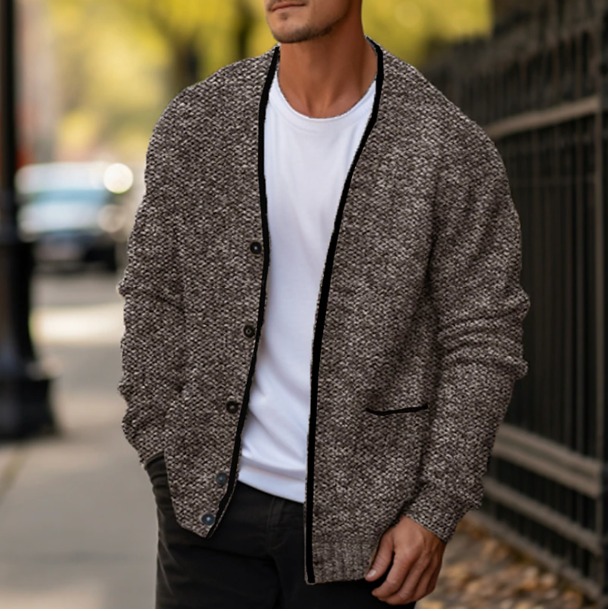Warme gebreide cardigan voor herfst en winter – Gary