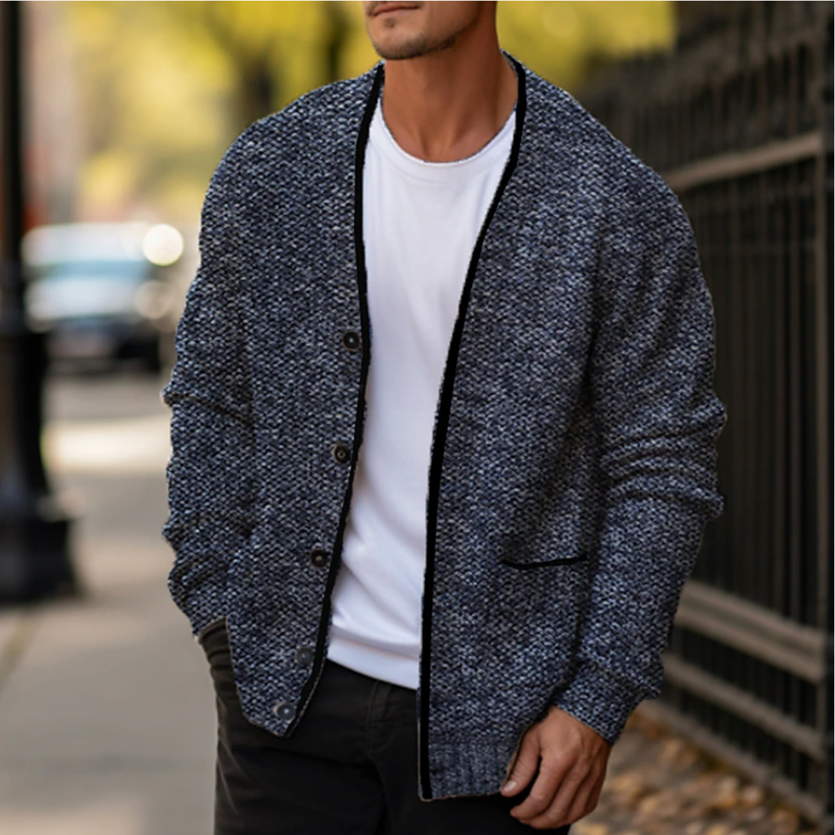 Warme gebreide cardigan voor herfst en winter – Gary