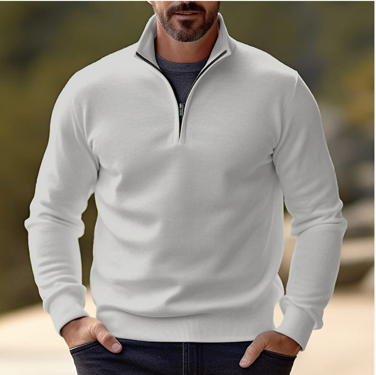 Casual Half-Zip Trui voor Heren – Tobias