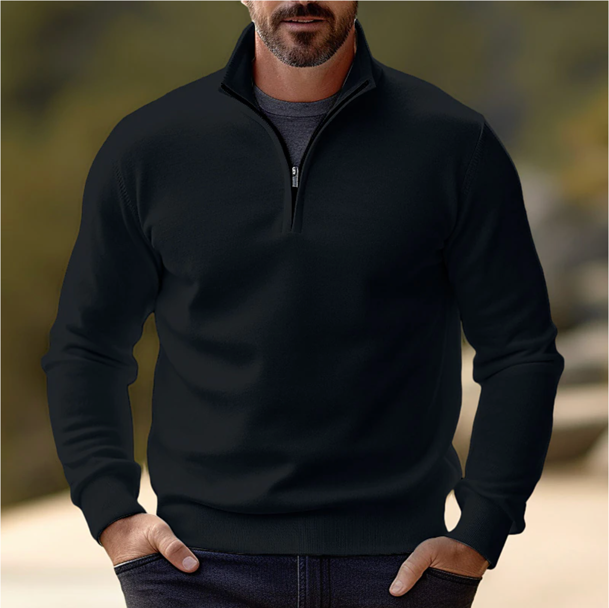 Casual Half-Zip Trui voor Heren – Tobias