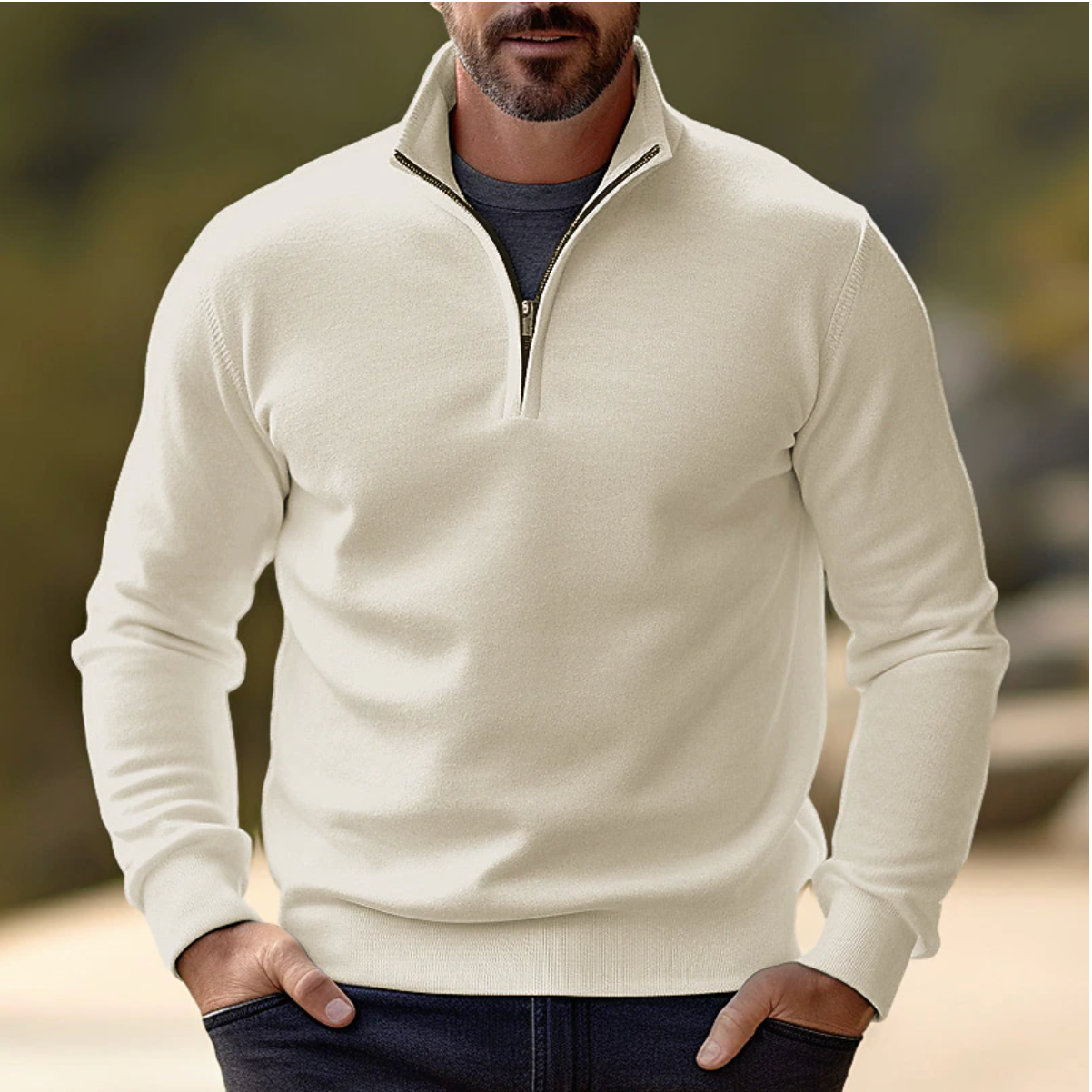 Casual Half-Zip Trui voor Heren – Tobias