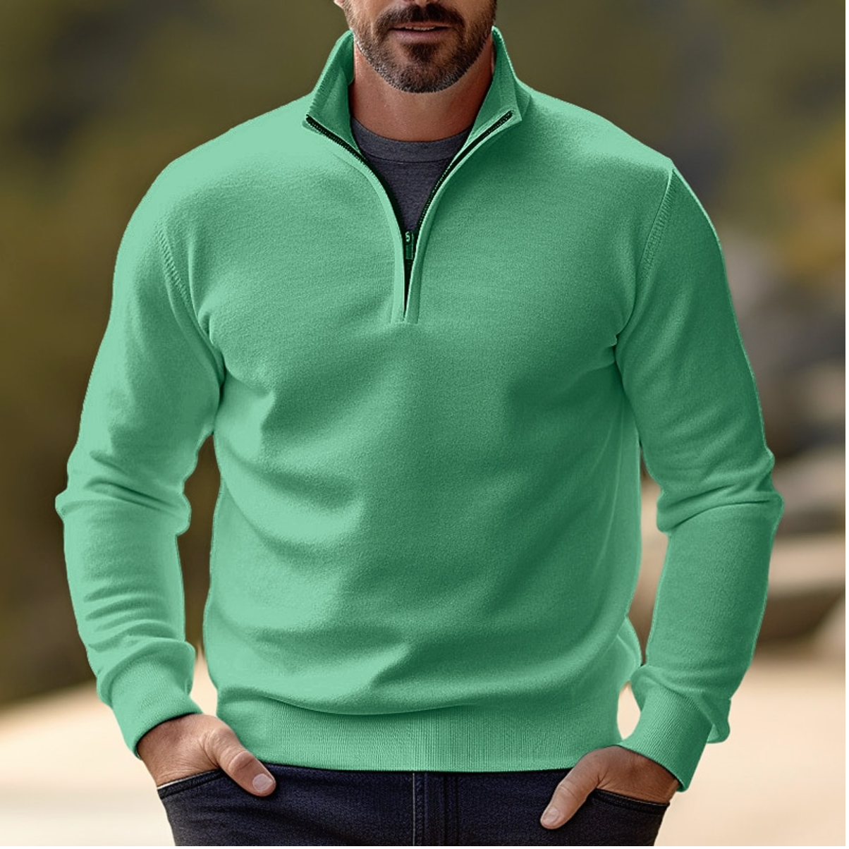 Casual Half-Zip Trui voor Heren – Tobias