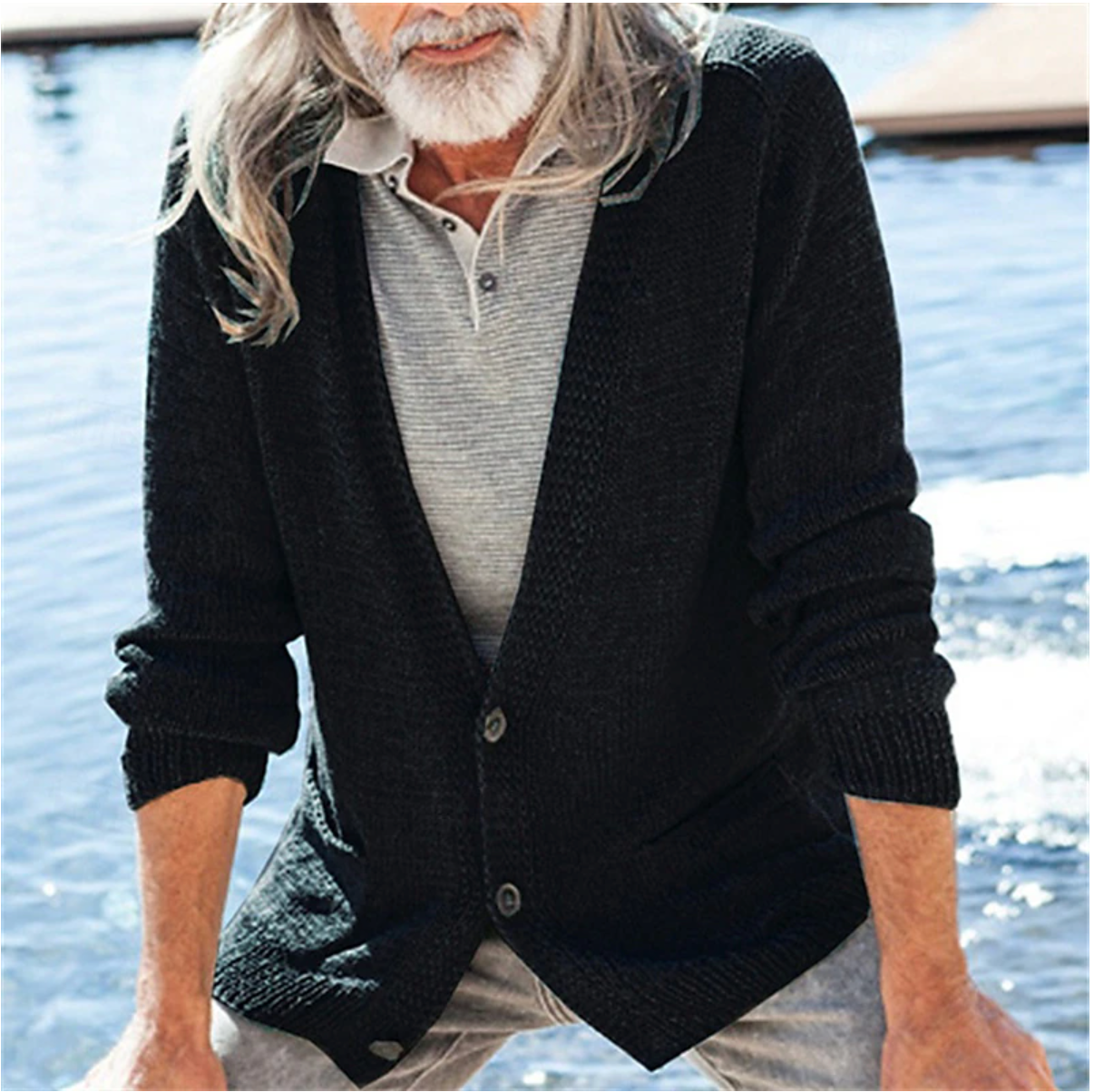 Gebreide cardigan trui voor heren – Rick
