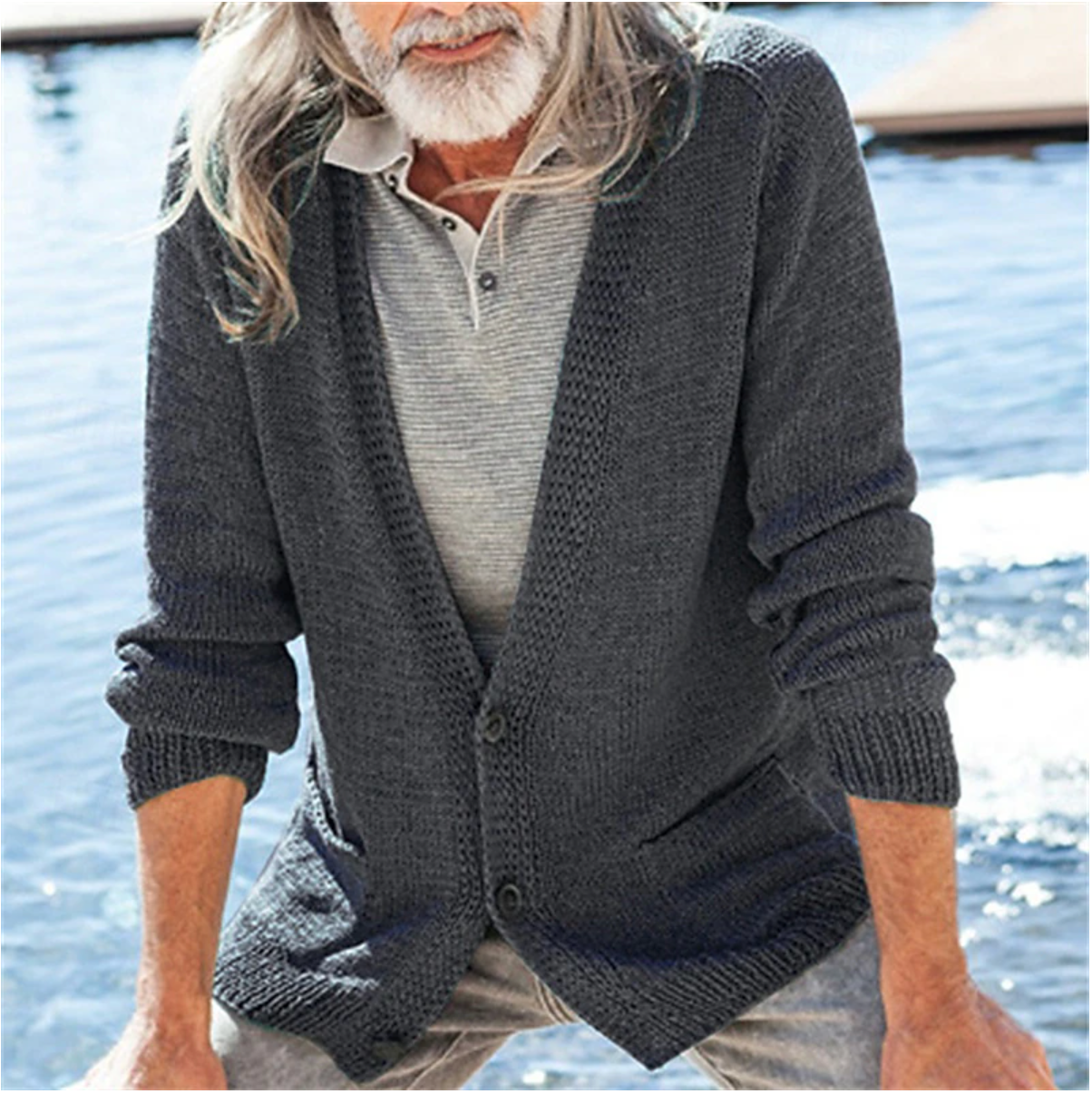Gebreide cardigan trui voor heren – Rick