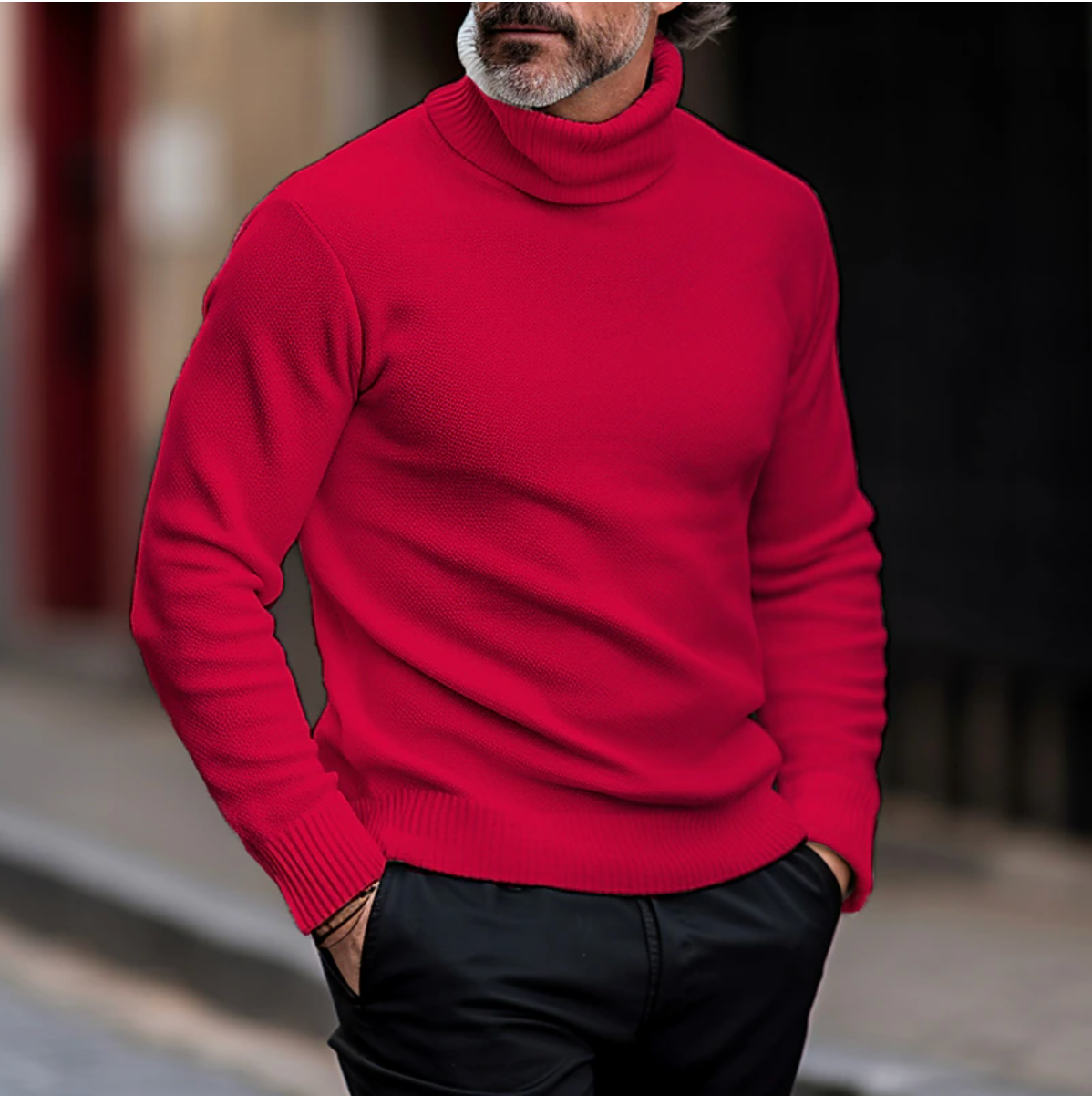 Heren coltrui winter gebreid slim fit – Thomas