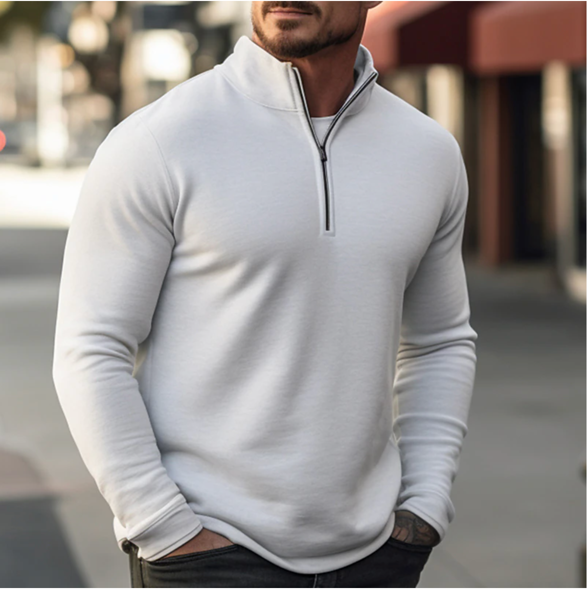 Heren zip-up sweater voor comfort en stijl – Thomas