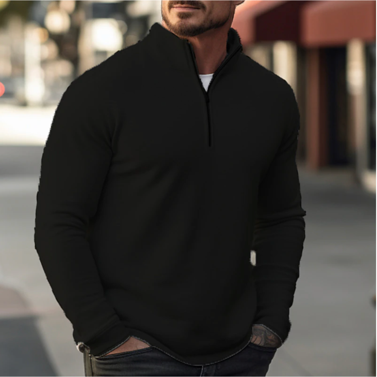 Heren zip-up sweater voor comfort en stijl – Thomas
