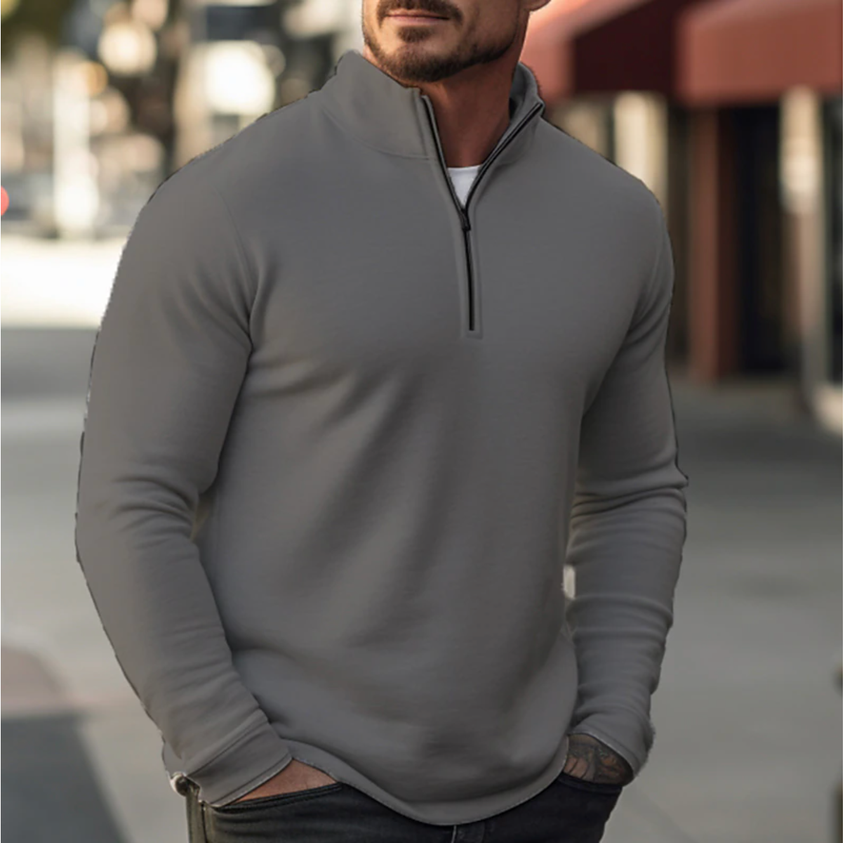 Heren zip-up sweater voor comfort en stijl – Thomas