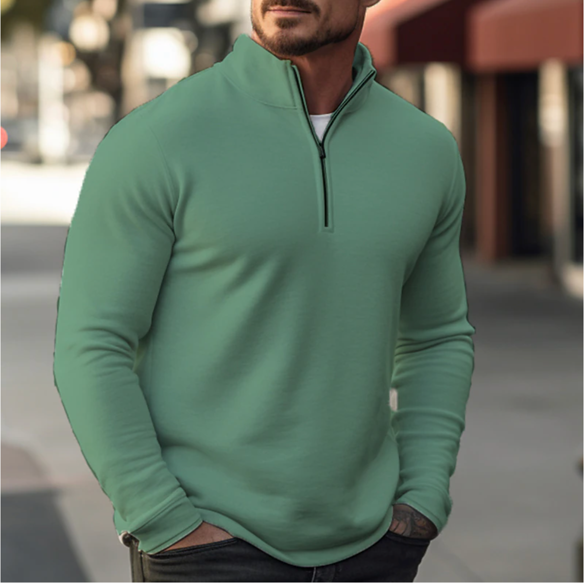 Heren zip-up sweater voor comfort en stijl – Thomas