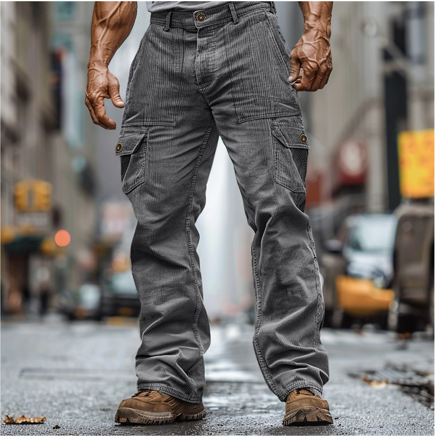 Stoere Corduroy Cargo Broek voor Heren – Denzel
