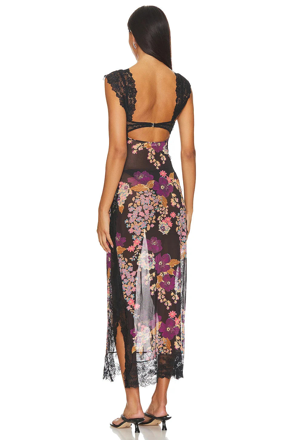 Maxi jurk met bloemenprint en open rug – Selena