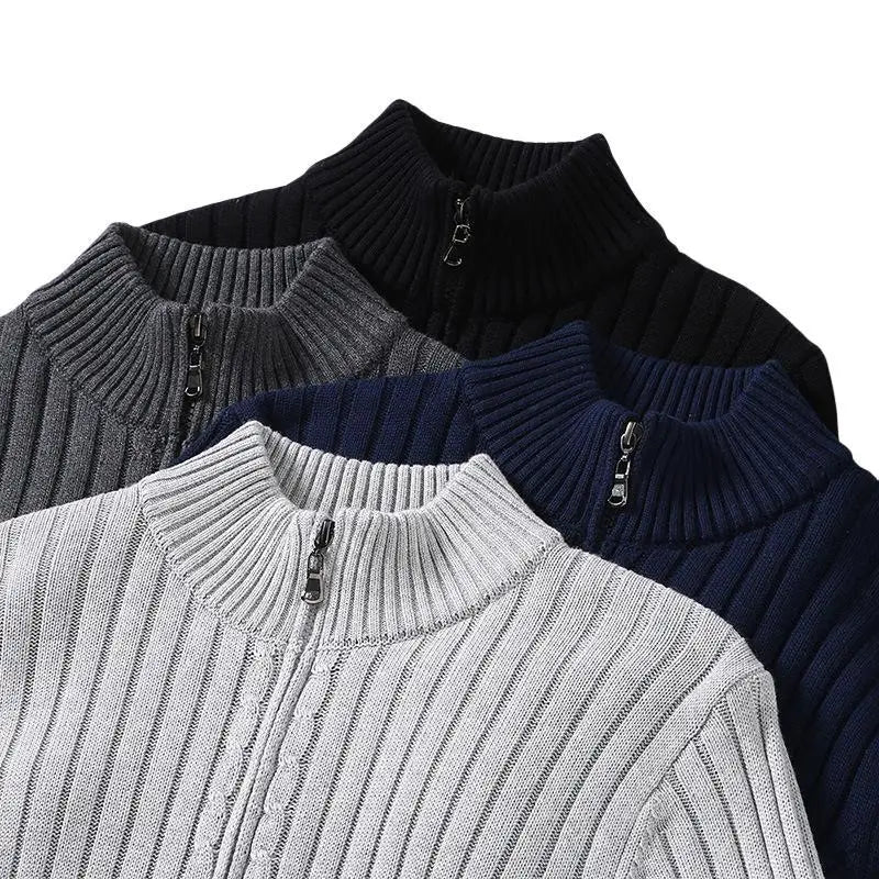 Zip-Up Trui Geribbeld Comfortabel en Stijlvol – Noor