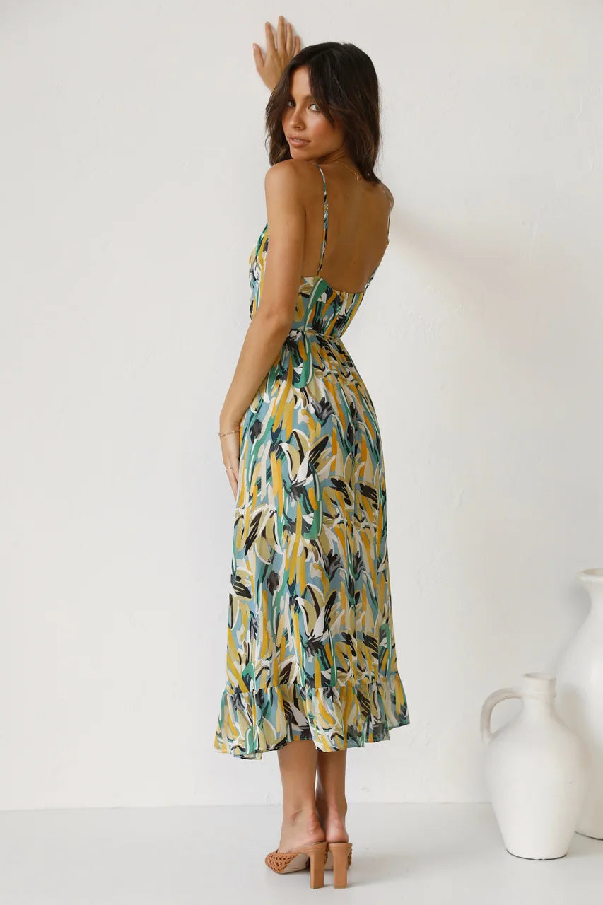 Dames Gedrukte Zomerjurk Comfort Ademend Elegant – Liora