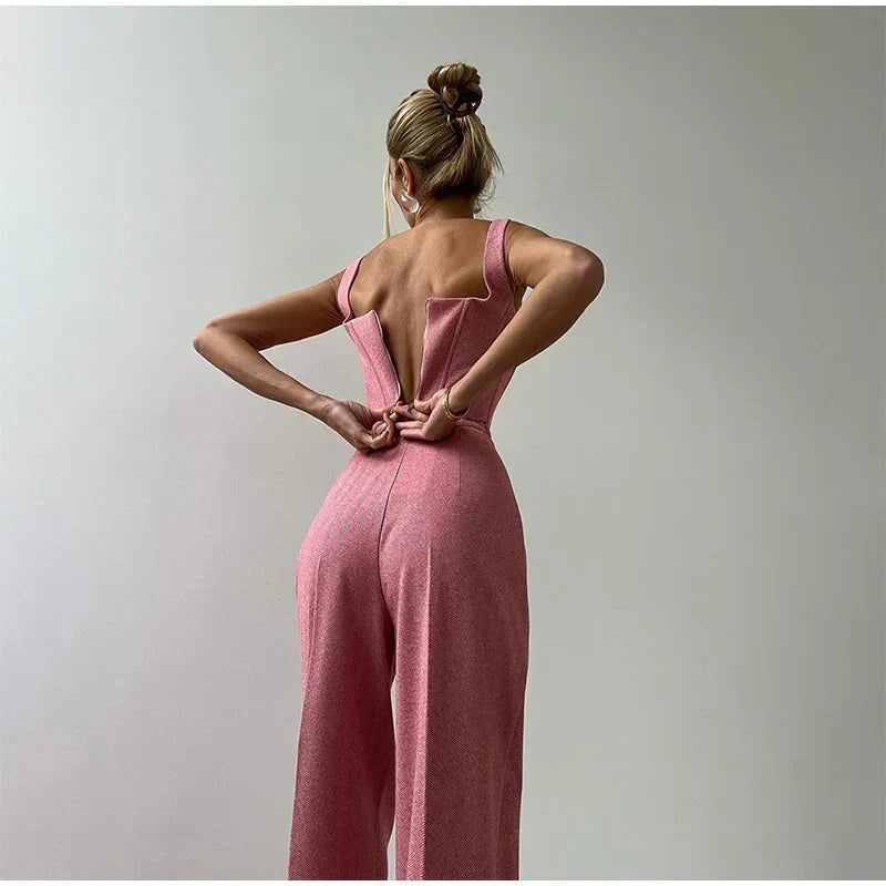 Visgraat top, jas en broek set voor dames – Olivia