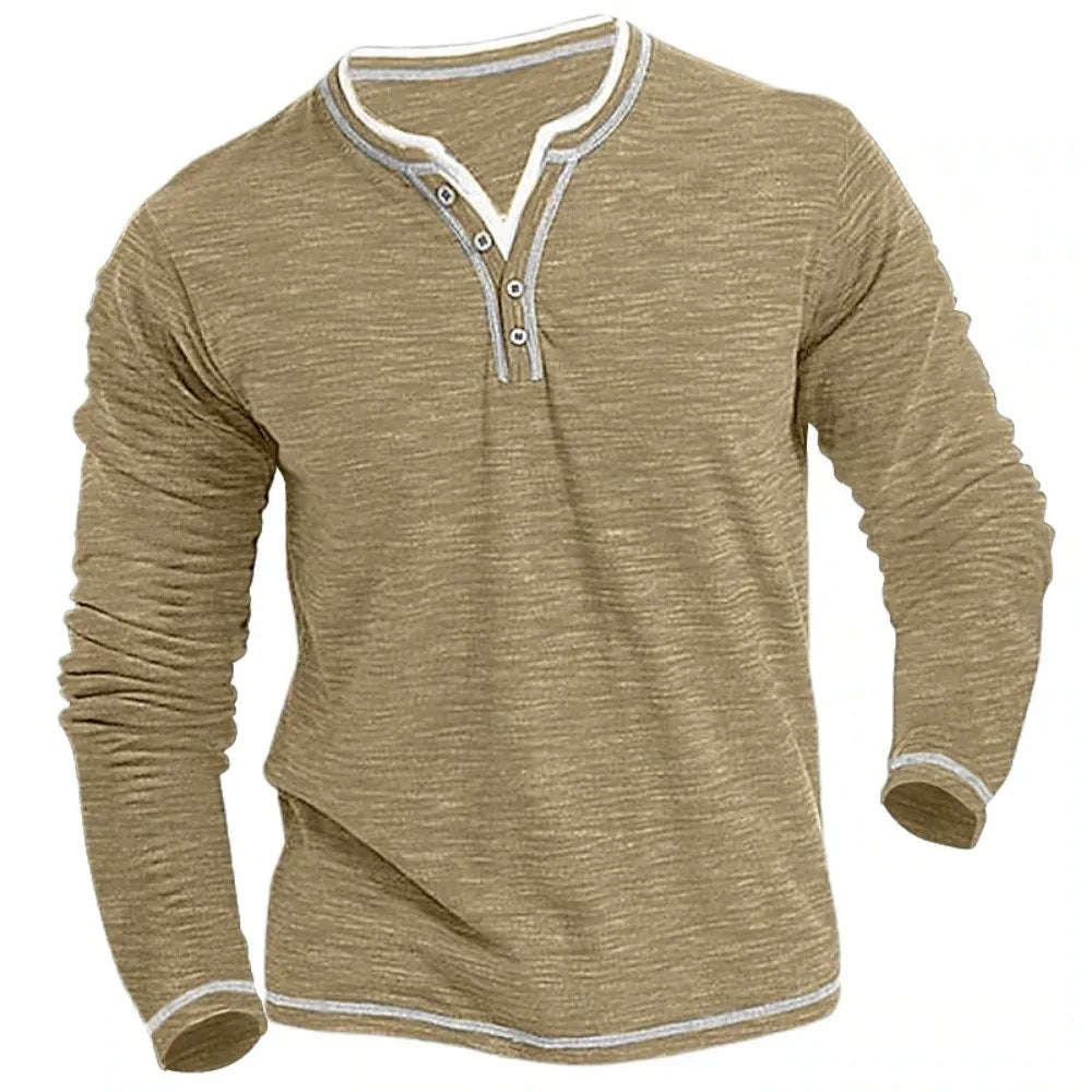 Stijlvolle heren V-hals longsleeve voor lente - Roveno