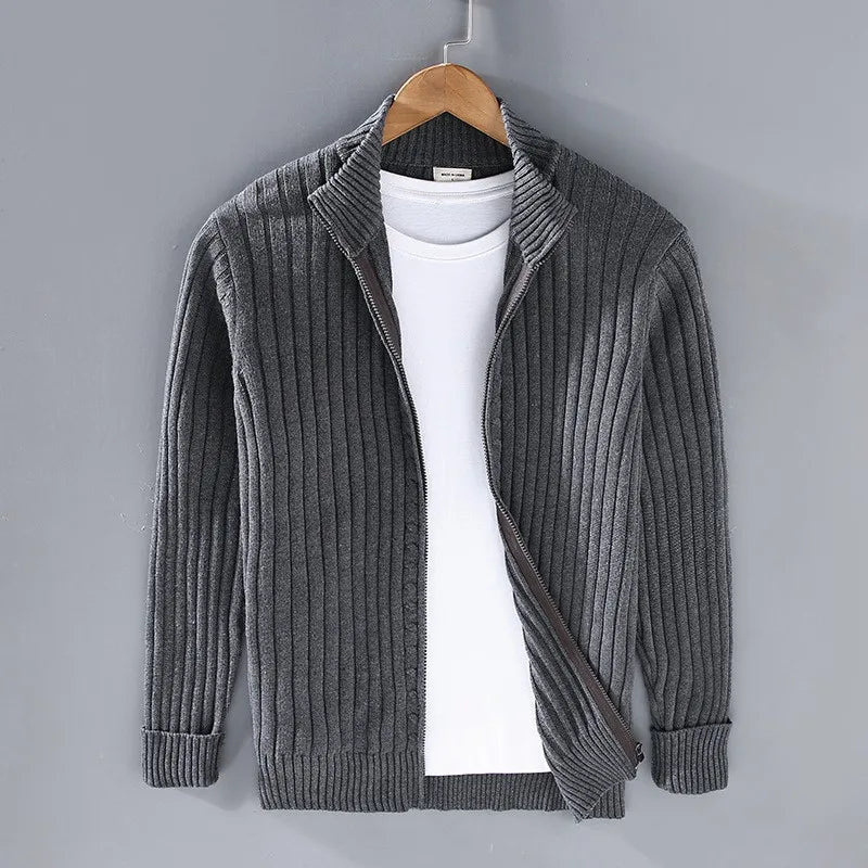 Zip-Up Trui Geribbeld Comfortabel en Stijlvol – Noor