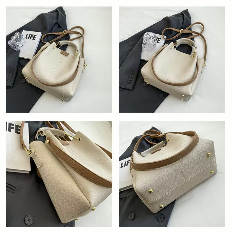 Elegante vegan tote bag met gouden details – Marelia