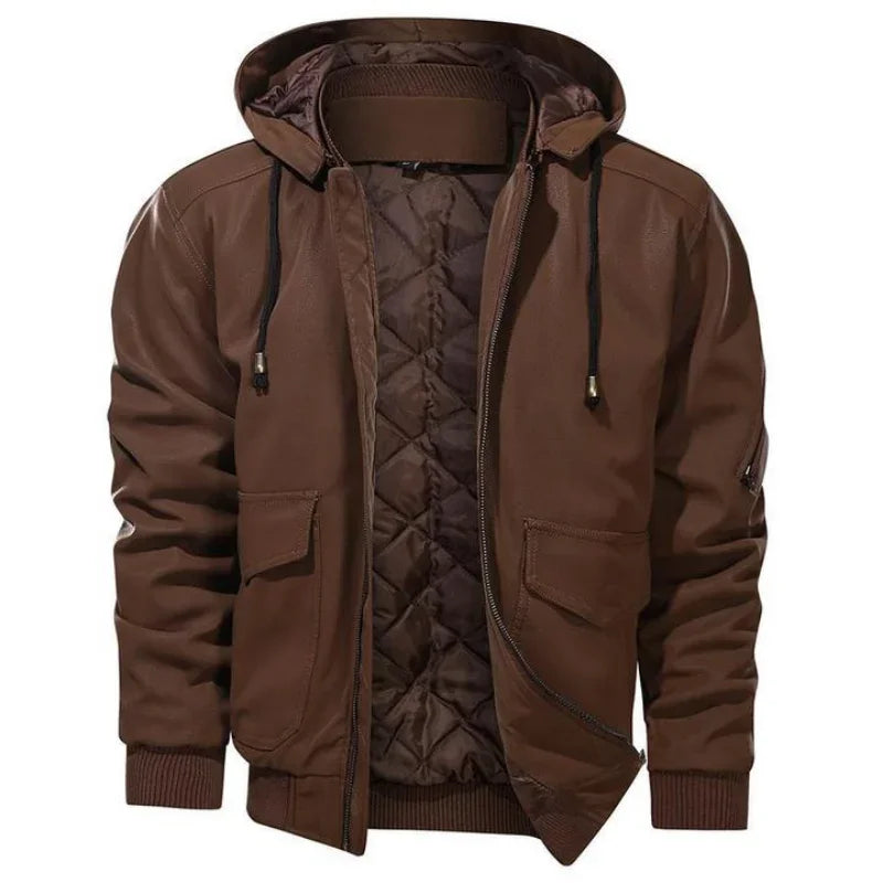 Faux Leren Winter Bikerjas voor Heren – Lucas
