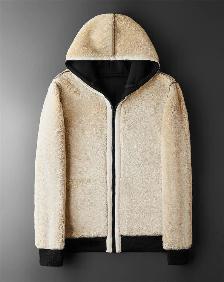 Heren hoodie met lamswol en ritssluiting – Nolan